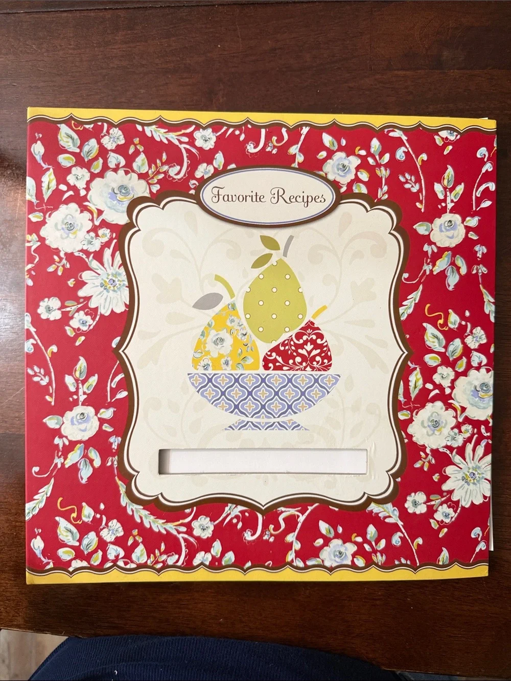 Favorite Recipes Red Floral Recipe Book